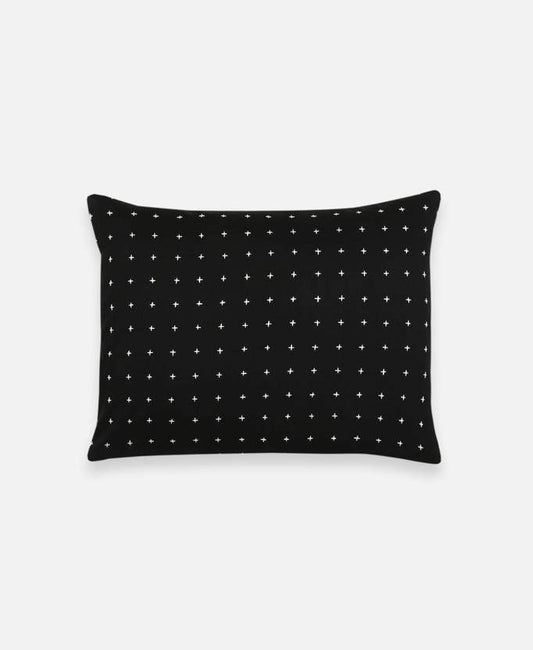 Cross Stitch Small Throw Pillow - Charcoal