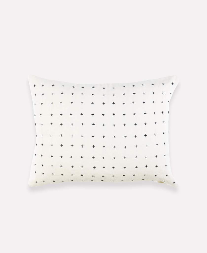 Cross Stitch Small Throw Pillow - Bone