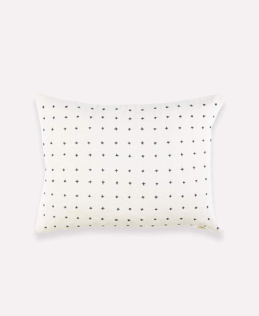 Cross Stitch Small Throw Pillow - Bone