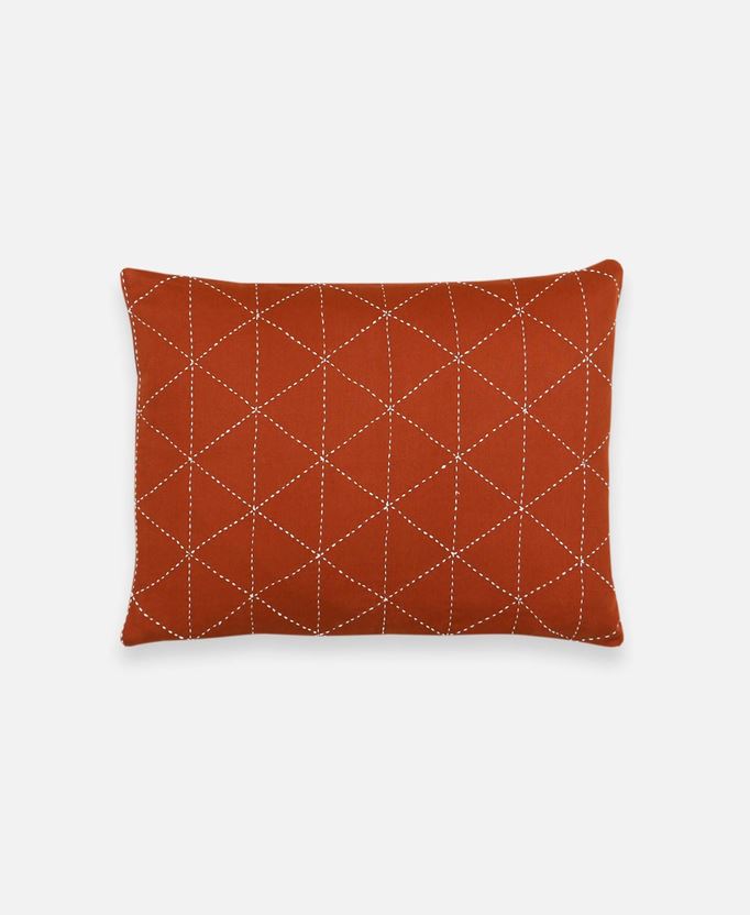 Graph Small Throw Pillow - Rust