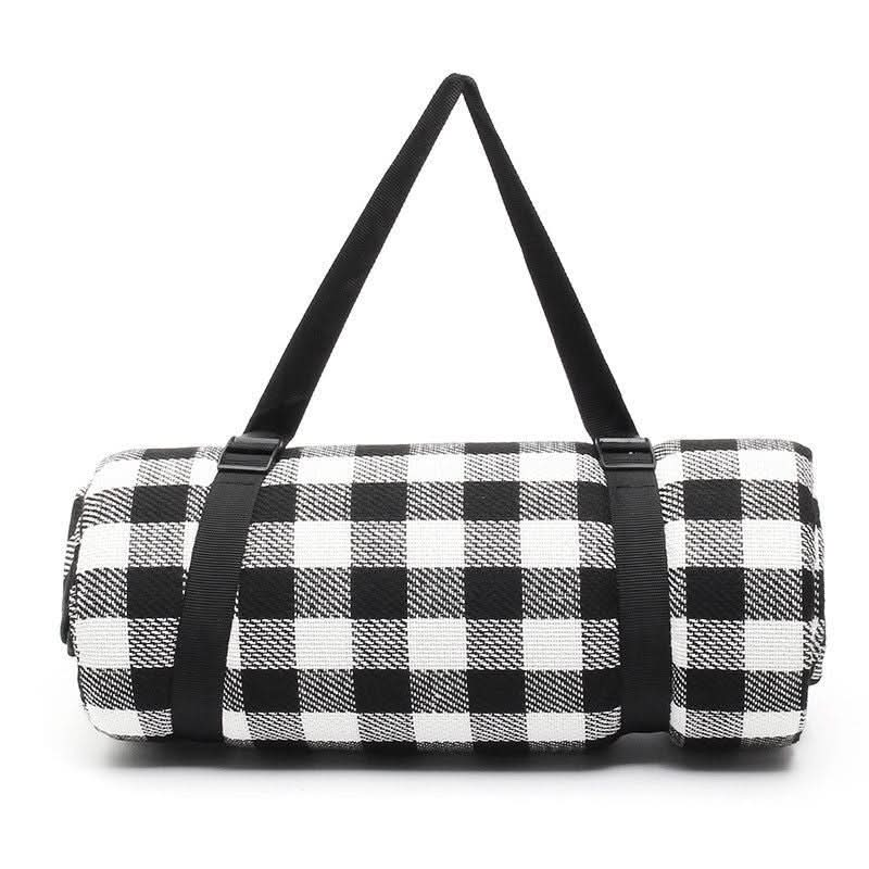 Black | Large Picnic Blanket Premium Cashmere Rug Waterproof Mat Outdoor