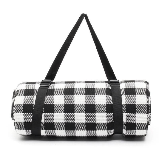Black | Large Picnic Blanket Premium Cashmere Rug Waterproof Mat Outdoor