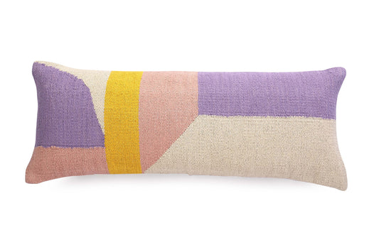 Purple Geo Shapes Lumbar Pillow Cover