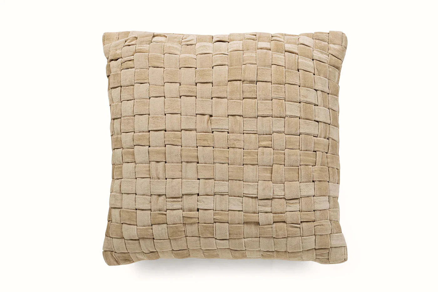 Checked Velvet Throw Pillow Cover Throw Pillows Casa Amarosa Biscotti