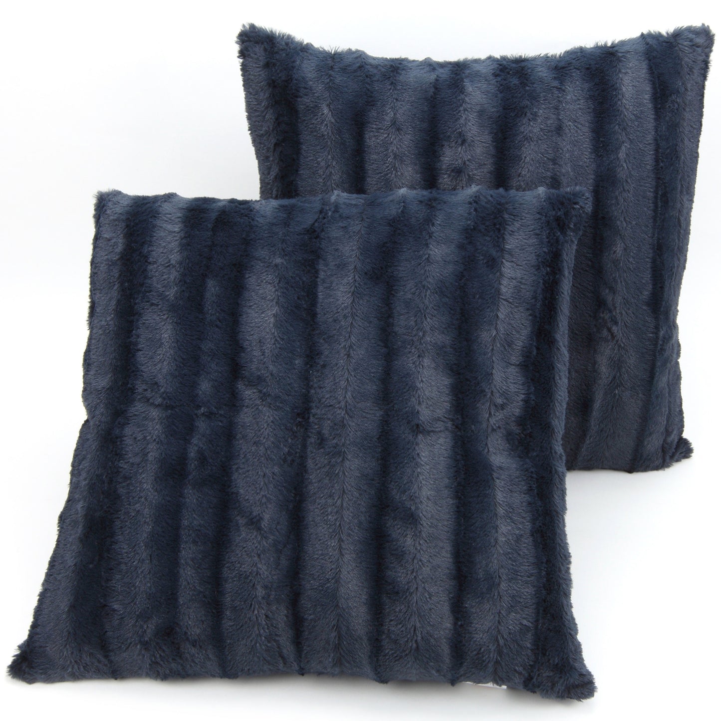 Cheer Collection Faux Fur Square Decorative Pillow 18x18 (Set of 2)