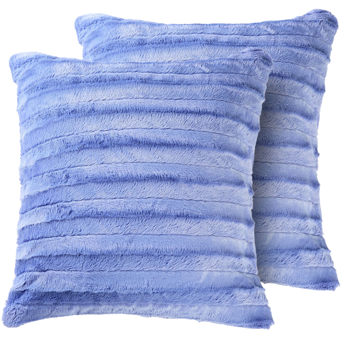 Cheer Collection Faux Fur Square Decorative Pillow 18x18 (Set of 2)