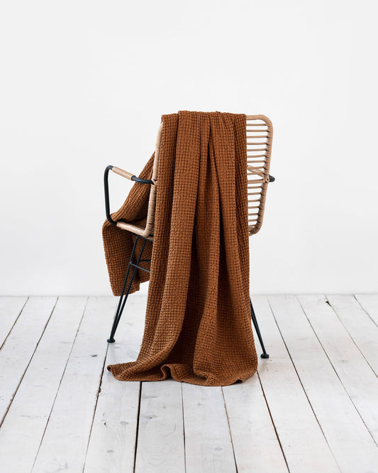 Cinnamon waffle throw blanket
