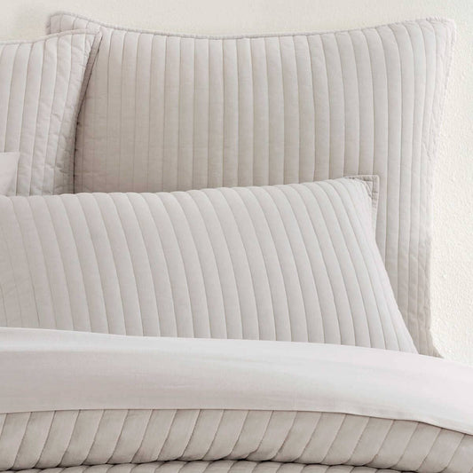 Cozy Cotton Dove Grey Quilted Sham