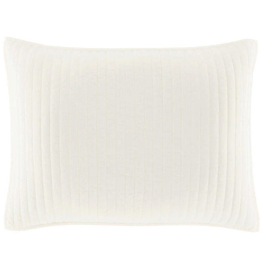 Cozy Cotton Ivory Quilted Sham Pillowcases & Shams Standard