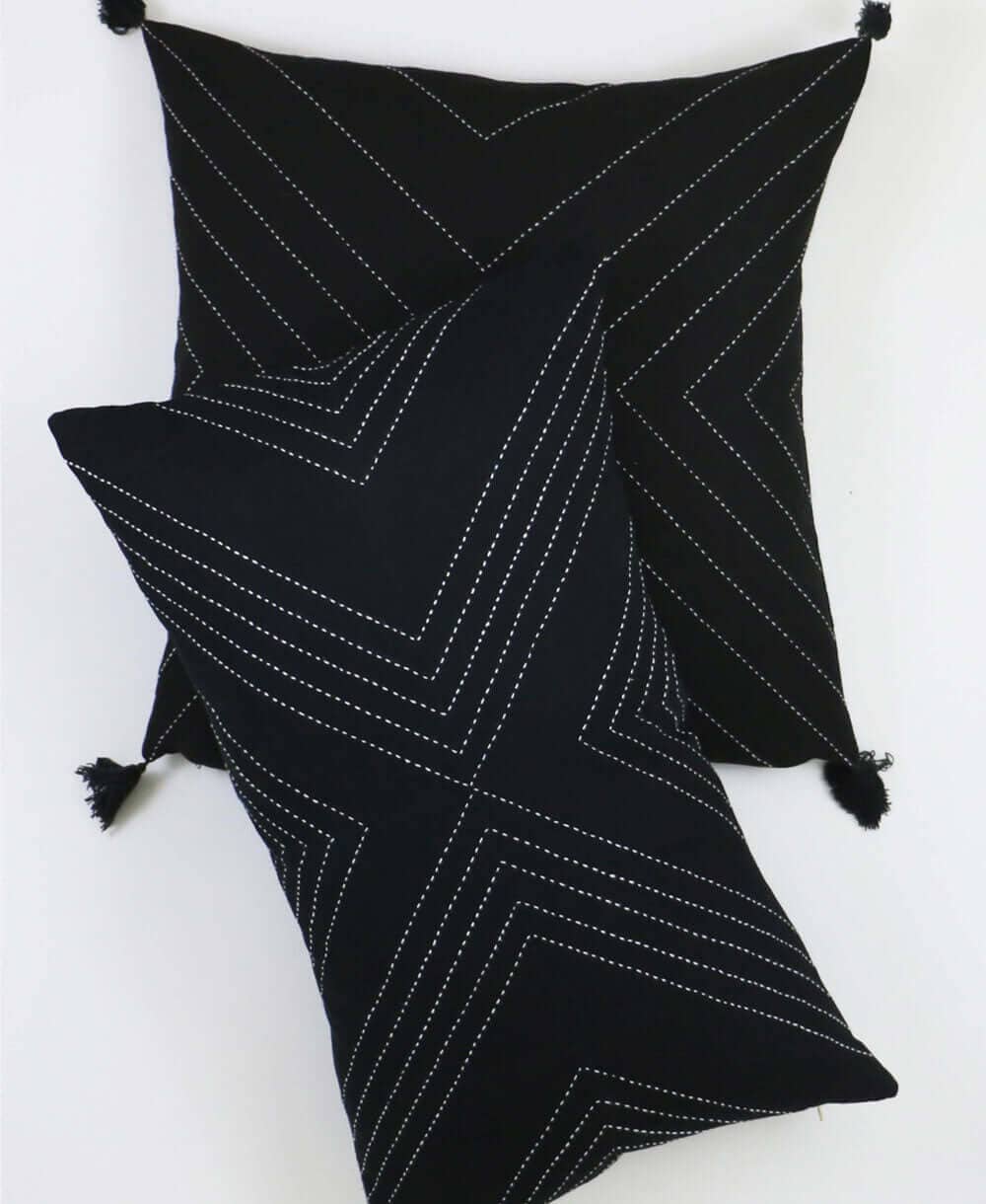 Geometric Stitch Throw Pillow Pillows Anchal
