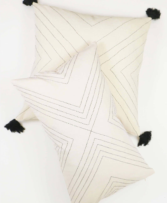 Geometric Stitch Throw Pillow Pillows Anchal