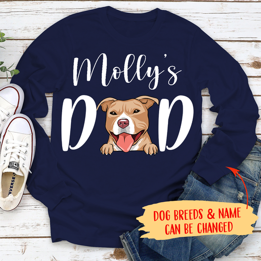 Dog Mom/Dad - Personalized Custom Unisex Long Sleeve T-shirt (white text)