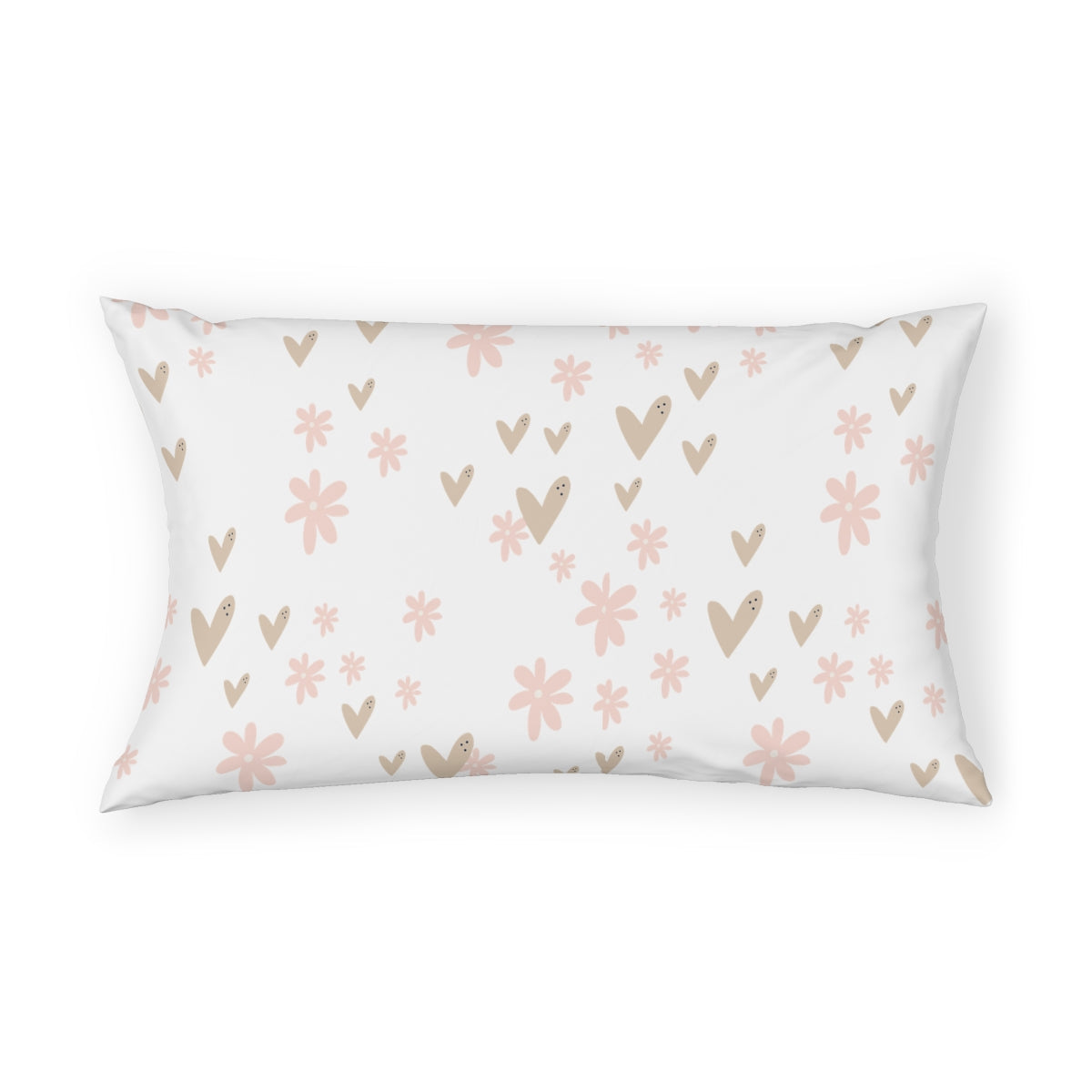 Girl Pillow Sham Pink Hearts Flowers, Baby Girl Nursery | Pippa + June