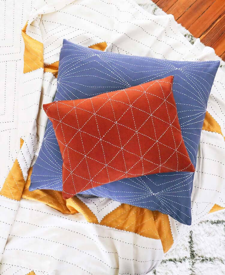 Graph Small Throw Pillow - Mustard