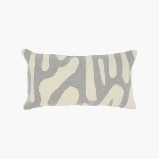 Gray Scribbles Wool Throw Pillow Cover