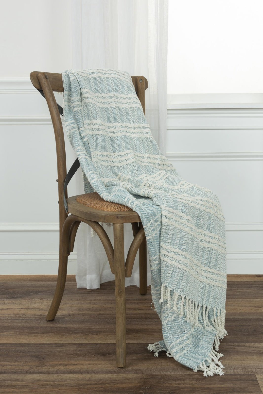 Hand loomed Stripe 100% Cotton Throw - Pier 1