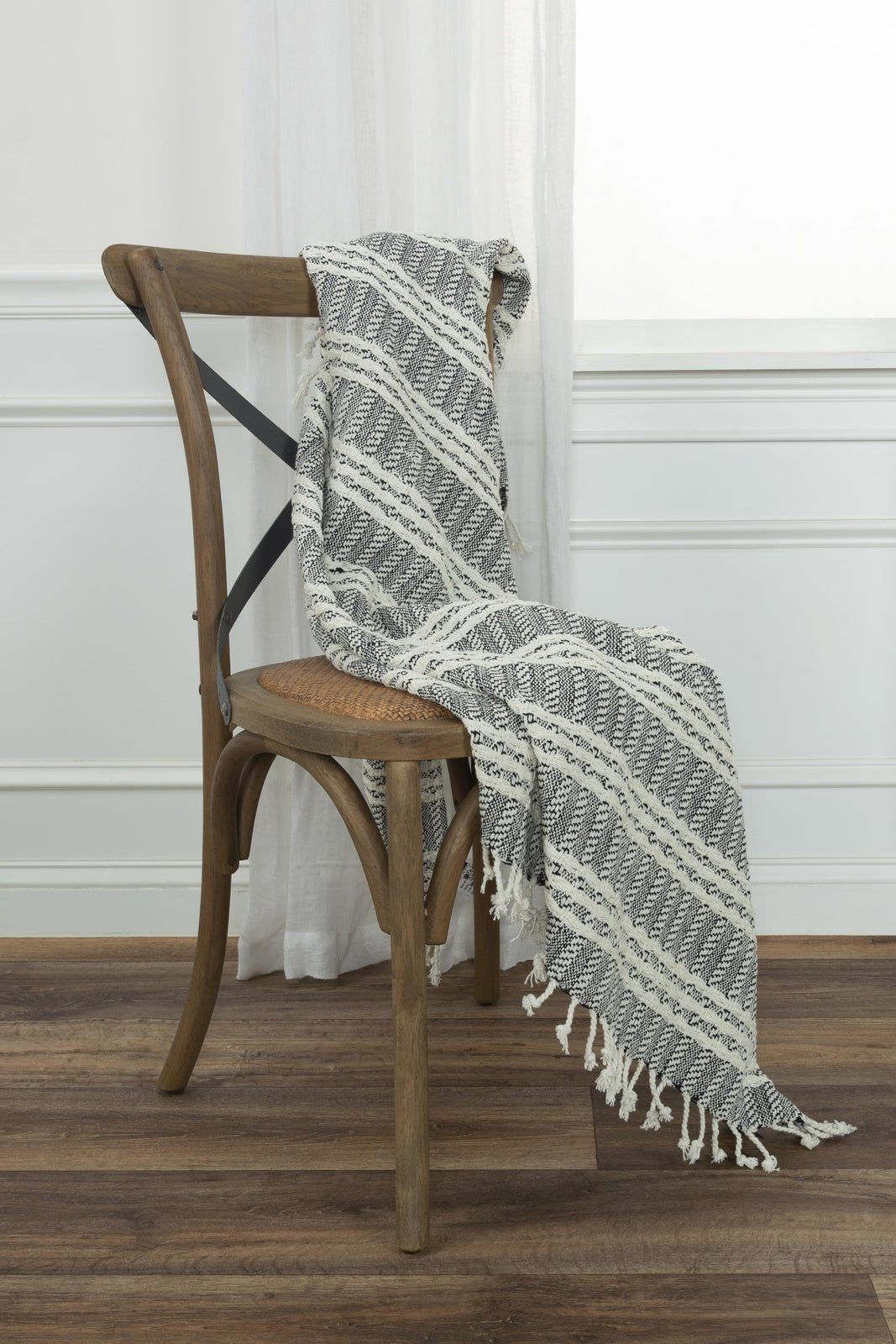 Hand loomed Stripe 100% Cotton Throw - Pier 1