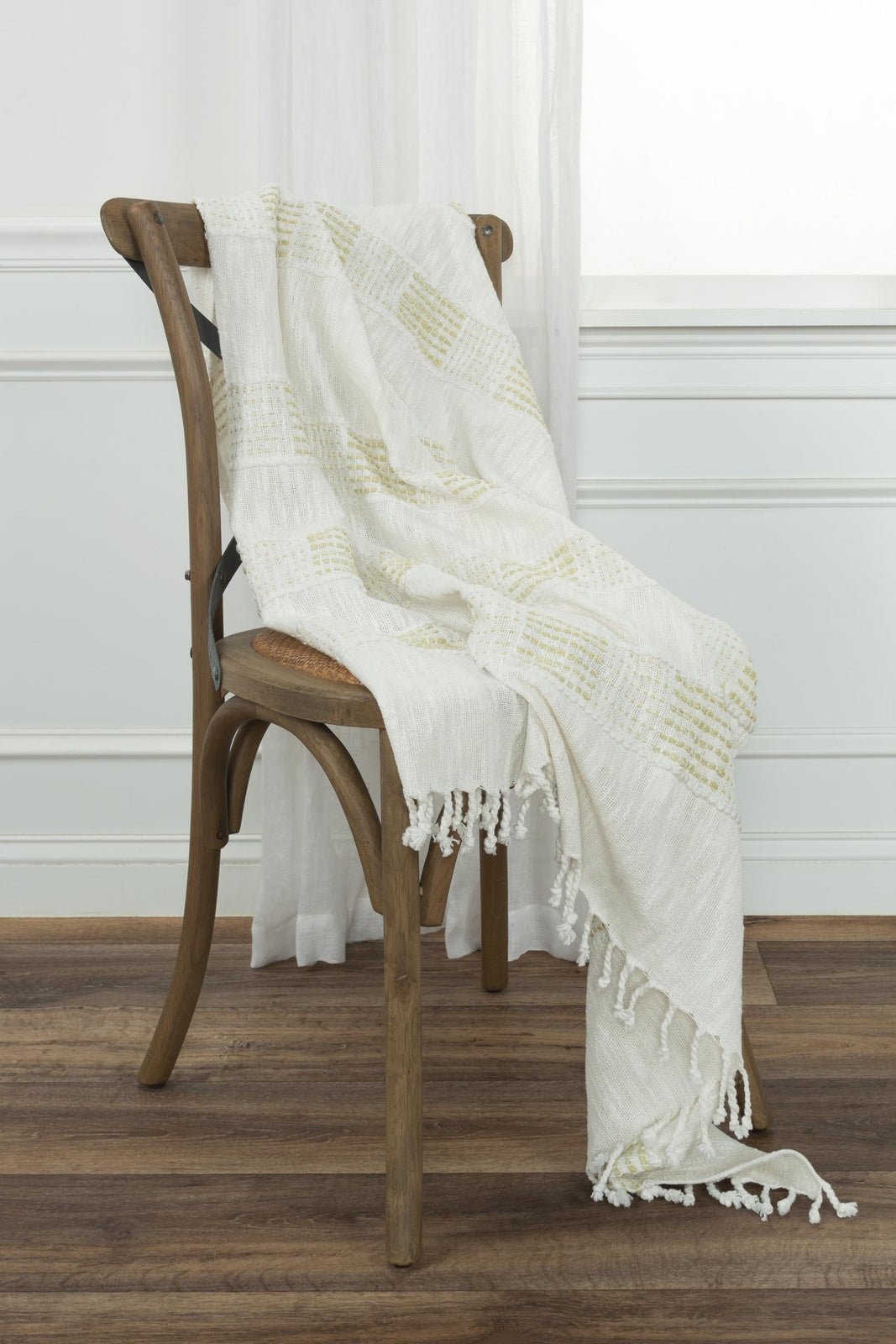 Hand loomed Stripe 95% Cotton/5 % Acrylic Throw - Pier 1