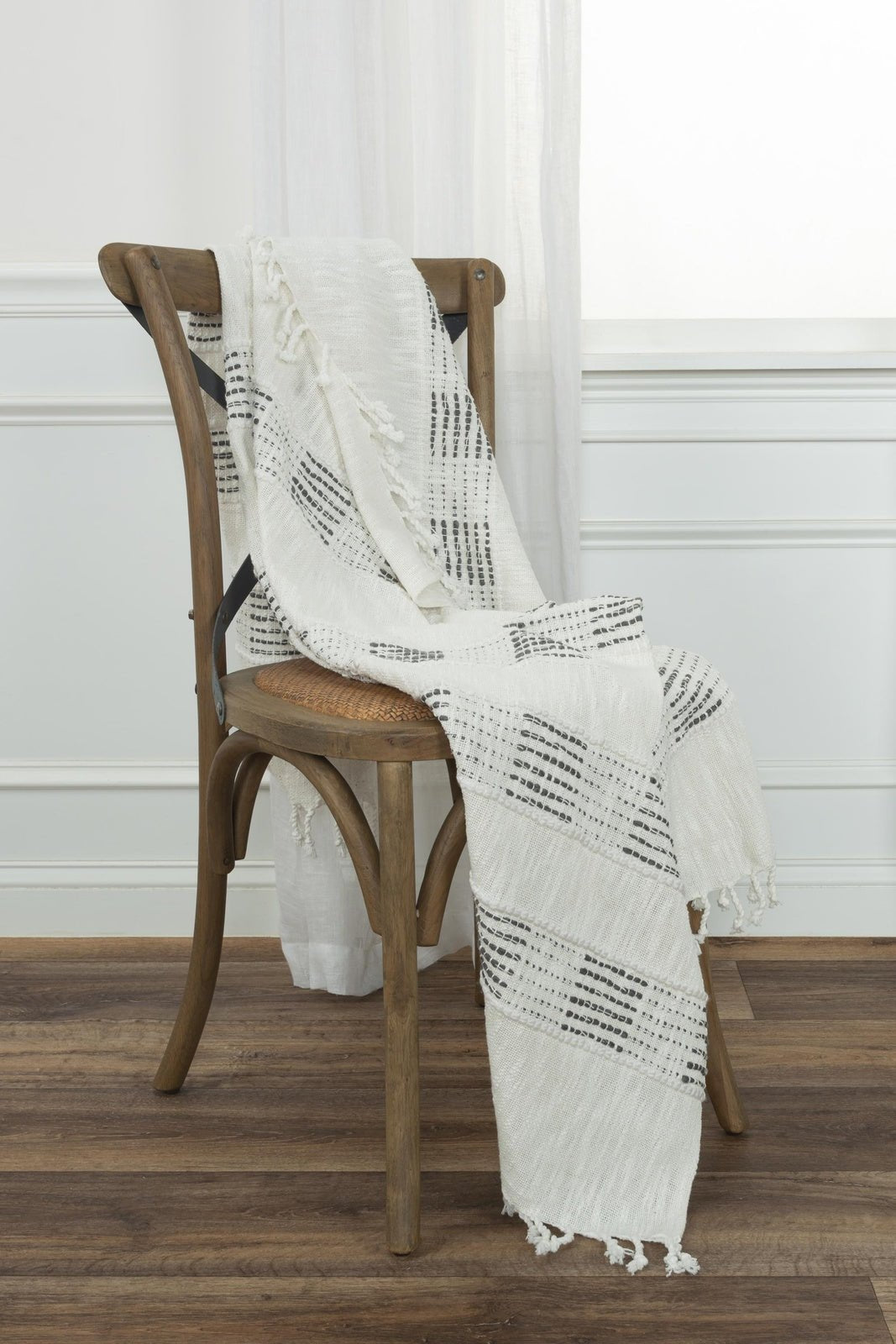 Hand loomed Stripe 95% Cotton/5 % Acrylic Throw - Pier 1