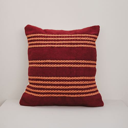 Burgundy Meadow Throw Pillow Cover