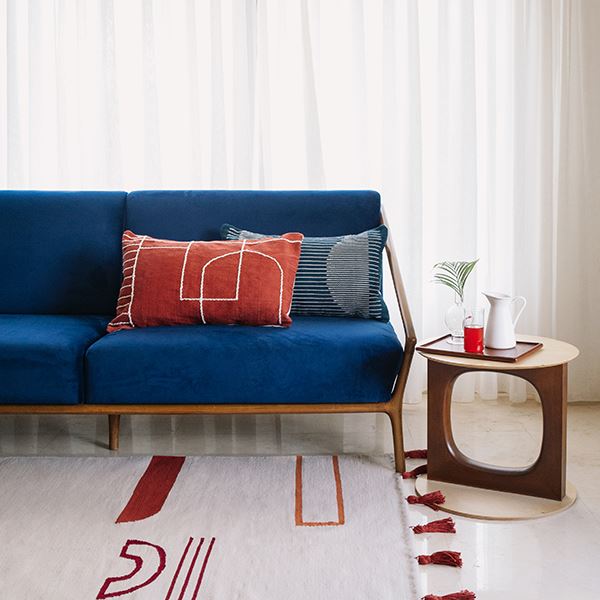 Solid Temple Lumbar Pillow Cover