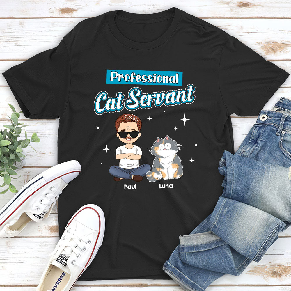 Cat Servant Funny - Personalized Custom Unisex T-shirt