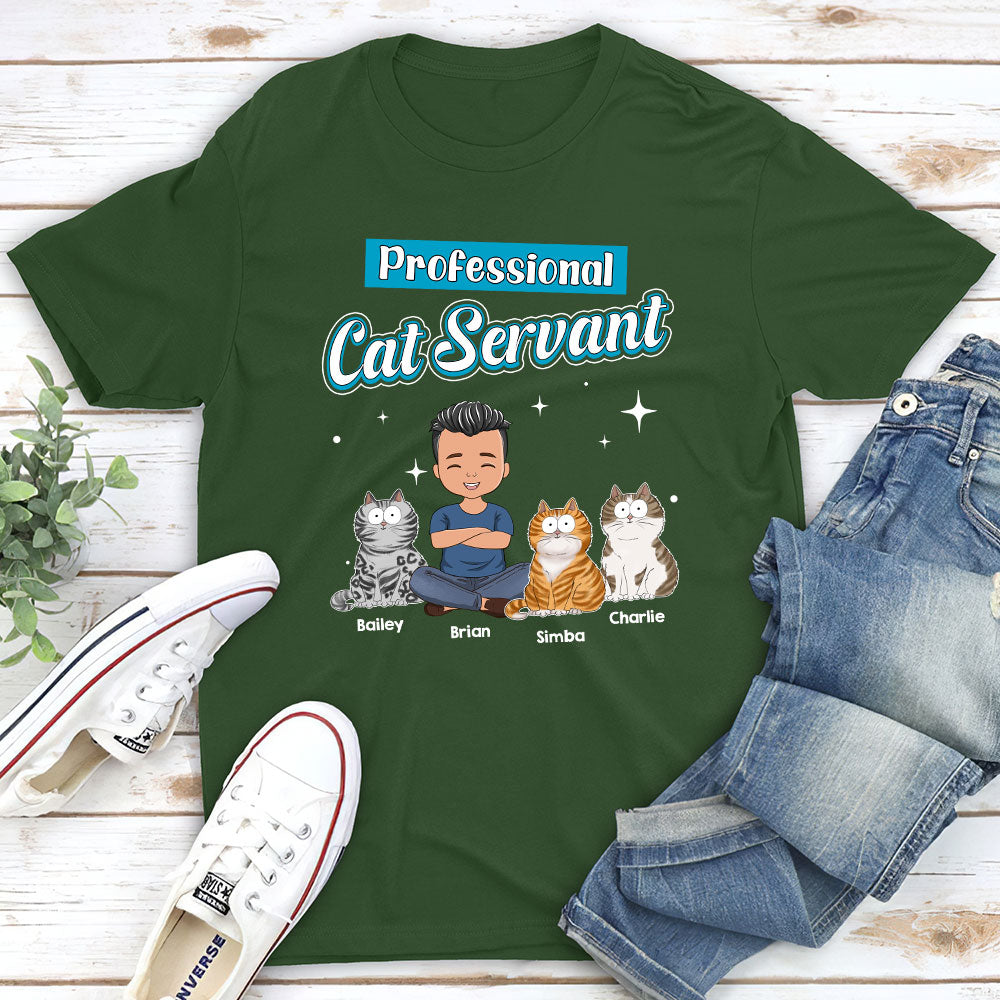 Cat Servant Funny - Personalized Custom Unisex T-shirt
