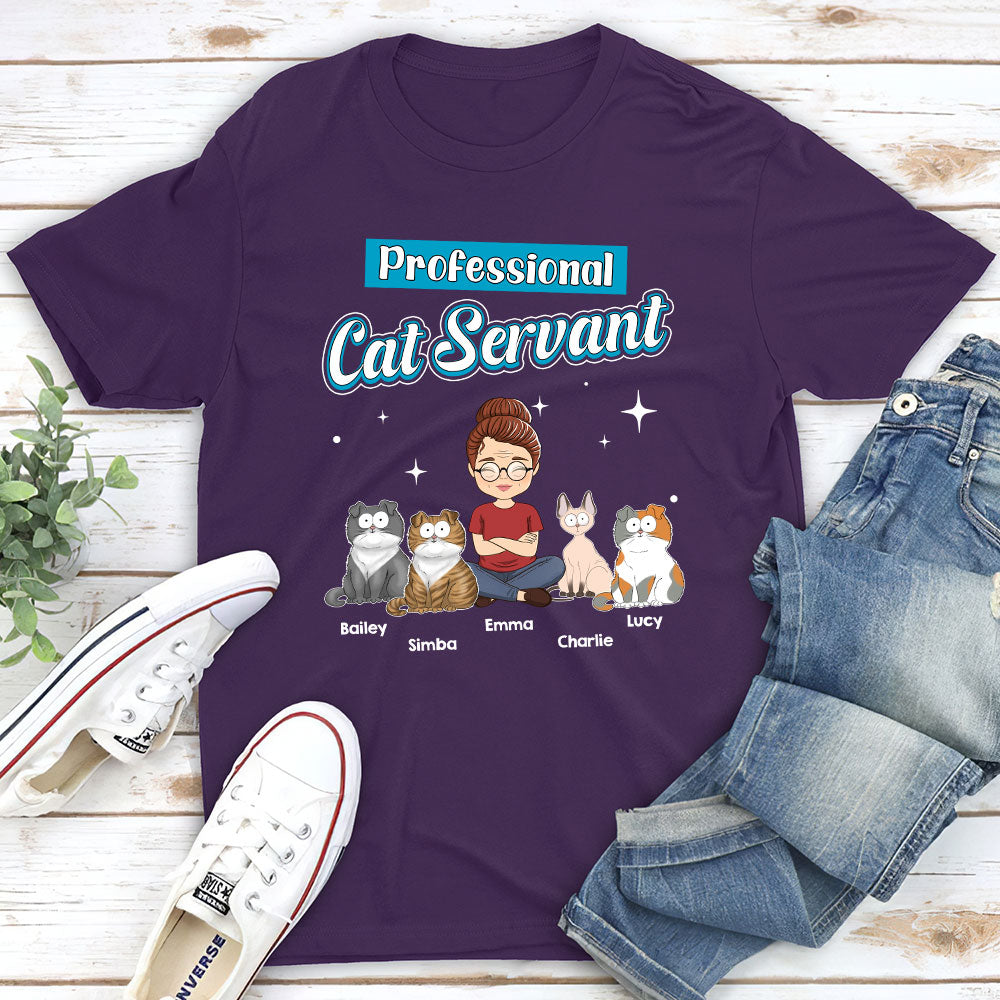 Cat Servant Funny - Personalized Custom Unisex T-shirt