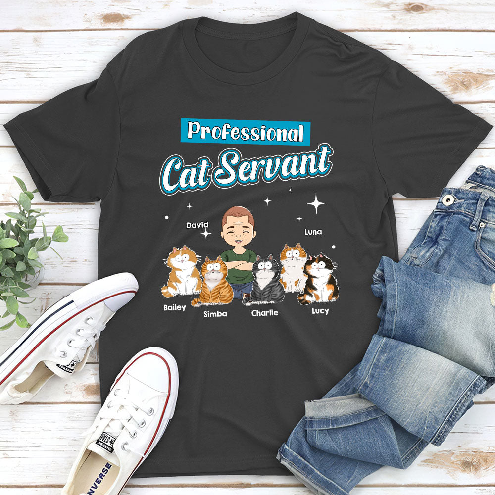 Cat Servant Funny - Personalized Custom Unisex T-shirt