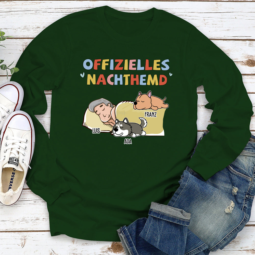 Nachthemd Für Hundebesitzer 2 - Personalisiertes Langarm T-shirt
