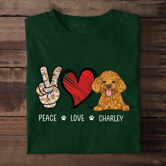 Peace Love Dog - Personalized Custom Premium T-Shirt