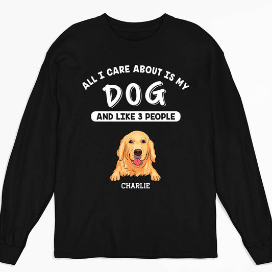 Dog And 3 People - Personalized Custom Long Sleeve T-shirt
