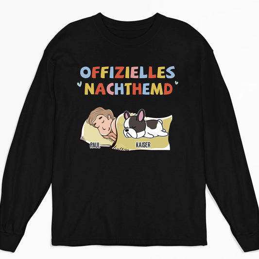 Nachthemd Für Hundebesitzer 2 - Personalisiertes Langarm T-shirt
