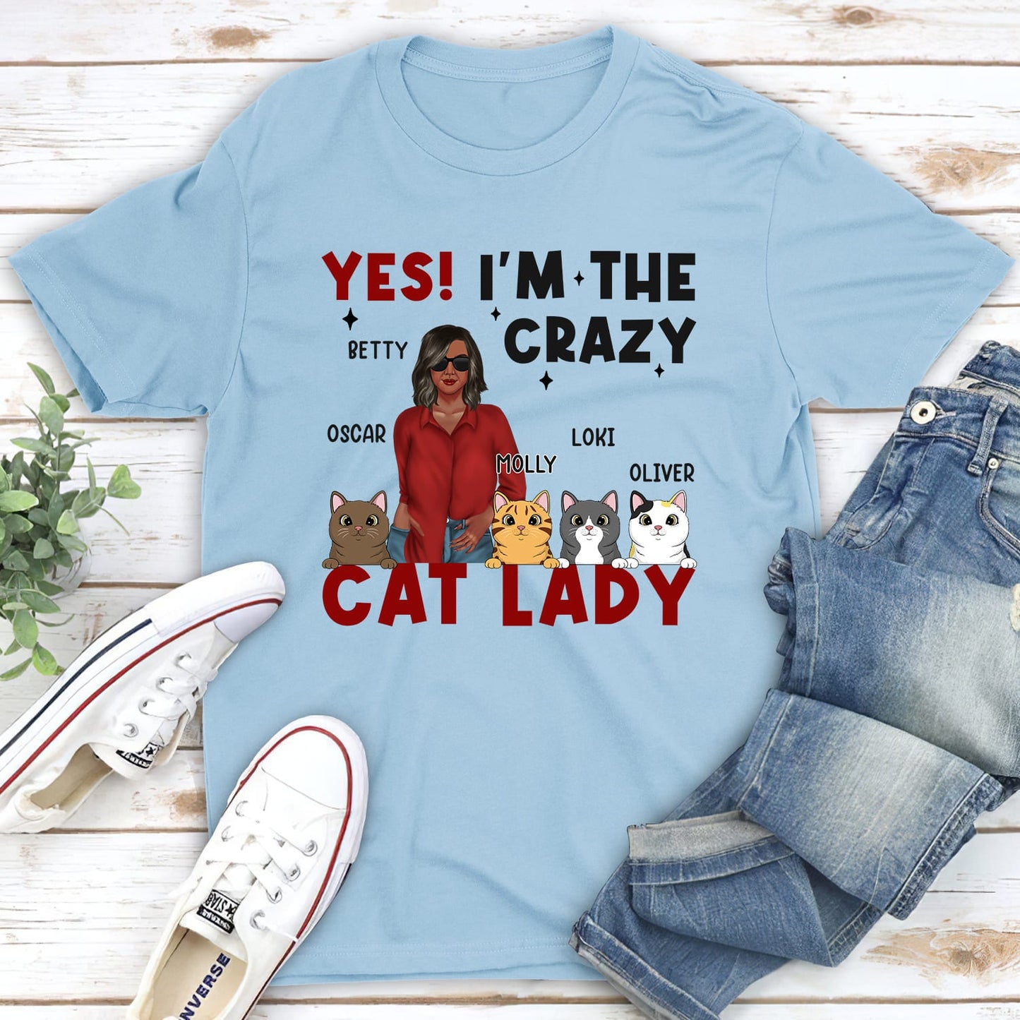 The Crazy Cat Lady - Personalized Custom Unisex T-shirt
