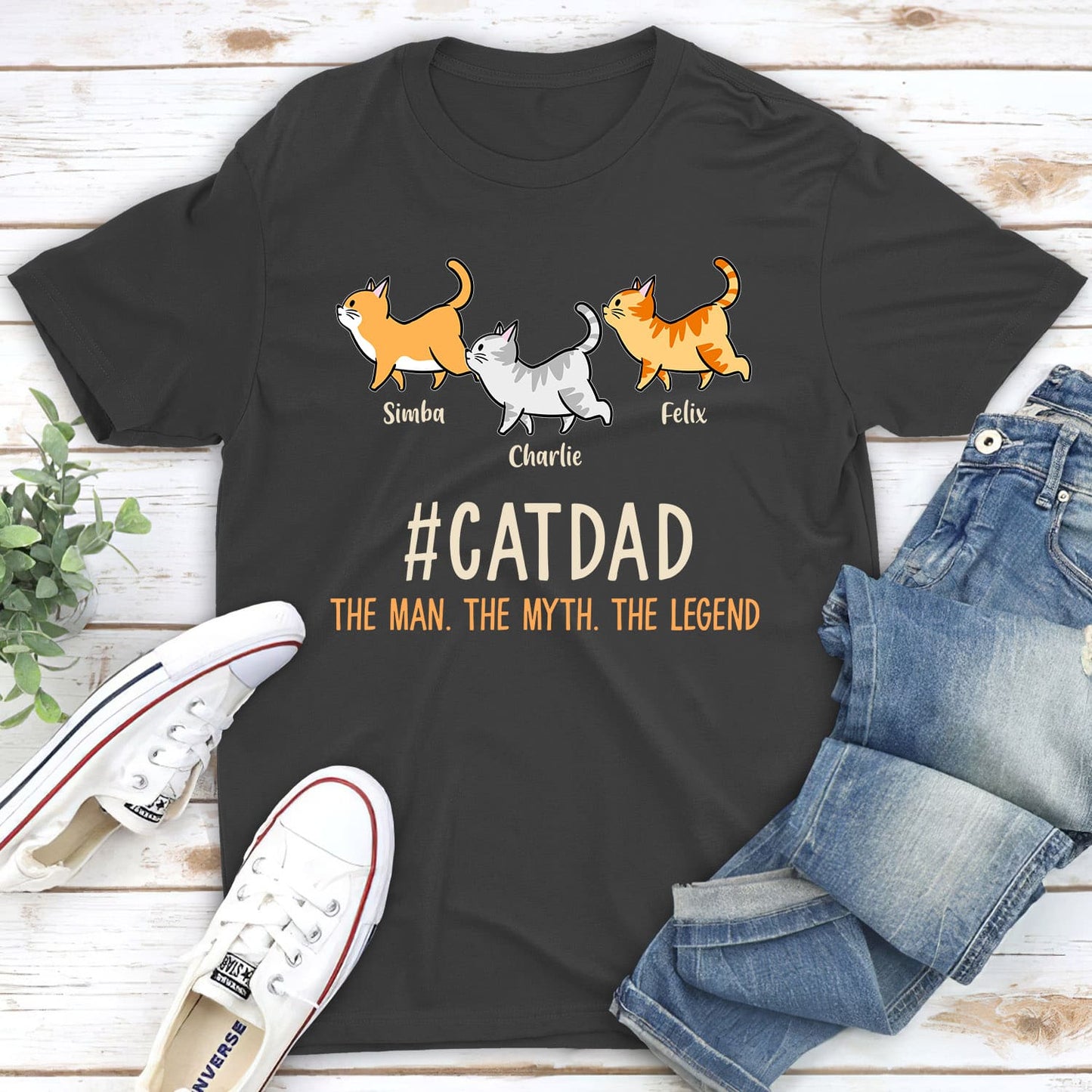 Cat Dad Legend 2 - Personalized Custom Unisex T-shirt