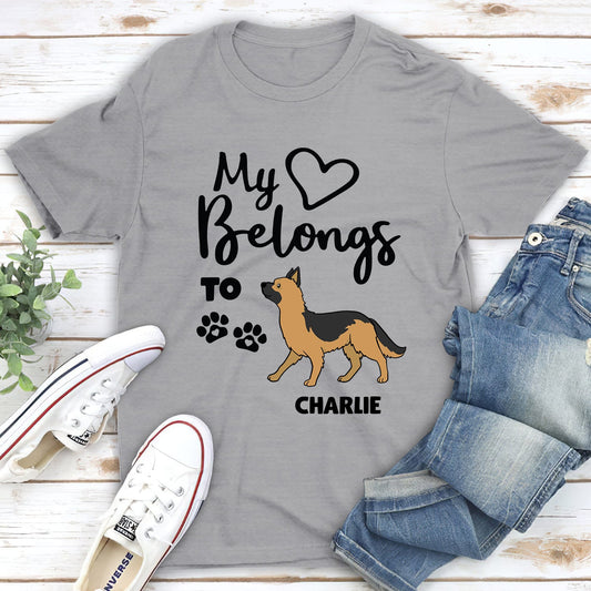 Heart Belongs To Dog - Personalized Custom Unisex T-shirt