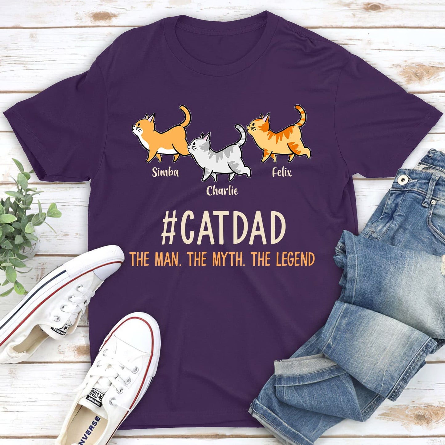 Cat Dad Legend 2 - Personalized Custom Unisex T-shirt