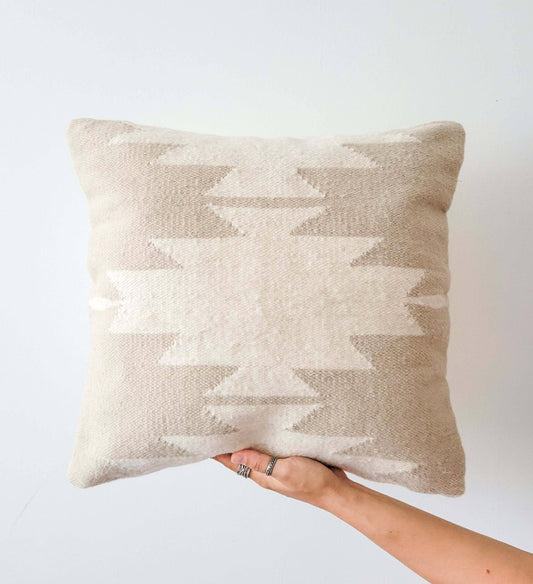 Beige Cleo Throw Pillow Cover