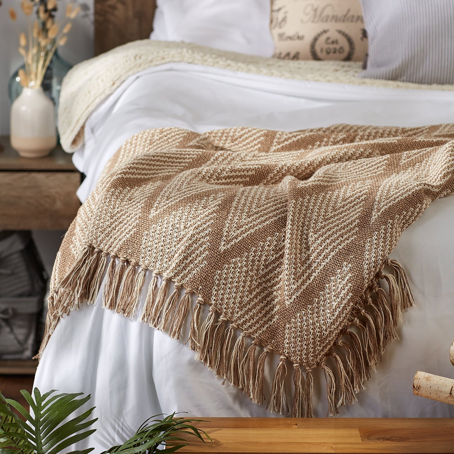 Natural Tone Multi Diamond Throw