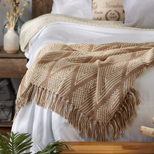 Natural Tone Multi Diamond Throw