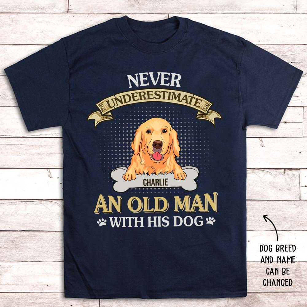 An Old Man With Dog - Personalized Custom Unisex T-shirt