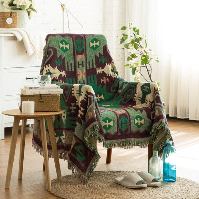 Turkish Cotton Knitted Sofa Blanket