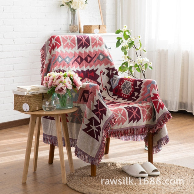 Turkish Cotton Knitted Sofa Blanket