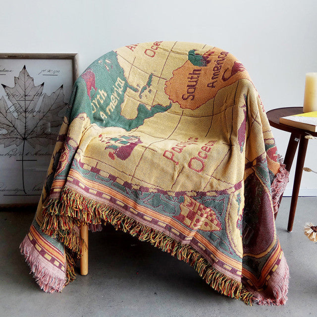 Vintage Country Plaid Double-Sided Sofa Blanket