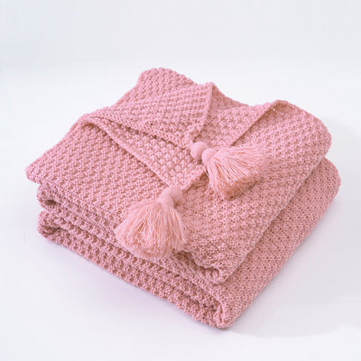 Tassel Knitted Ball Woolen Sofa Super Warm Cozy Throw Blankets