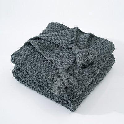 Tassel Knitted Ball Woolen Sofa Super Warm Cozy Throw Blankets