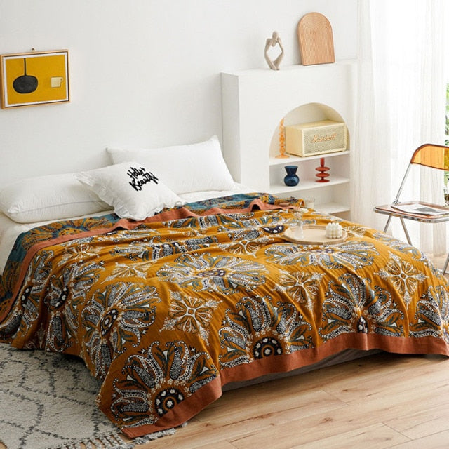 100% Cotton Breathable Throw Soft Blanket