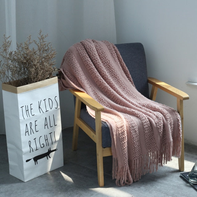 Nordic Knitted Throw Thread Sofa Blanket