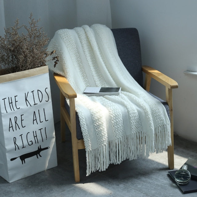 Nordic Knitted Throw Thread Sofa Blanket