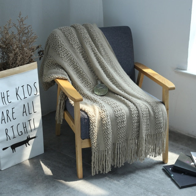 Nordic Knitted Throw Thread Sofa Blanket